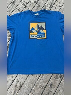 Columbia Royal Blue Short-Sleeve Graphic Tee with Yellow Accents